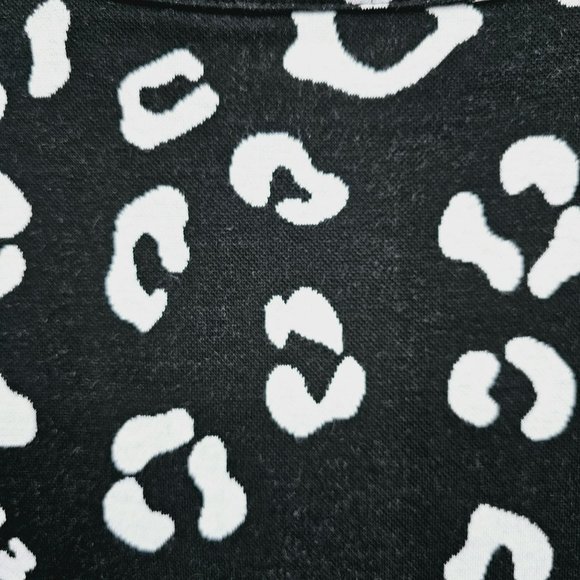 Talbots Jacquard Ombre Leopard Print Sweater Top S Black White Knit Zip Back New - Picture 7 of 13